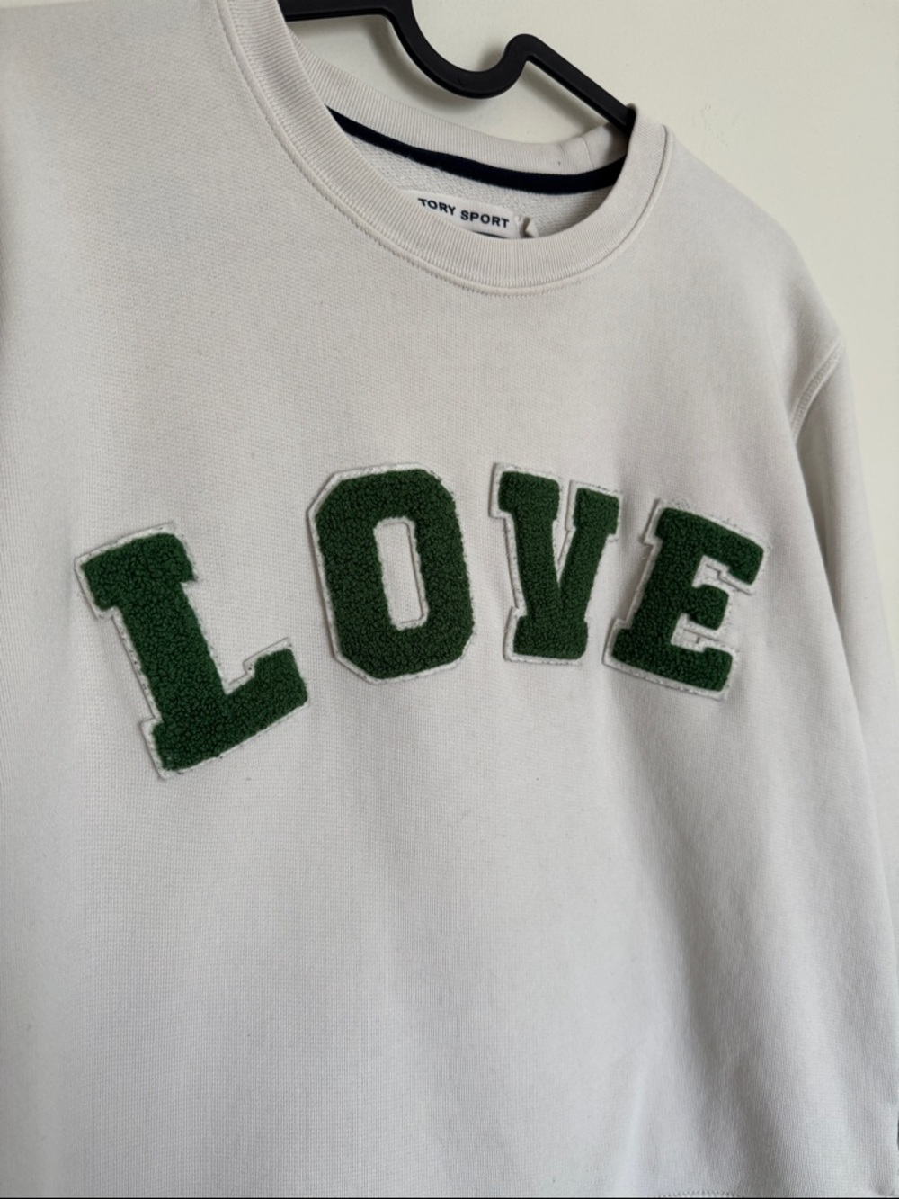 Tory Burch Tory Sport Terry Crew LOVE Tennis Sweatshirt Small - Picture 2 of 7